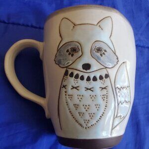 NOS Vtg Cypress Home Fox Mug 5x4"Emboss Textured Coffee Tea Cup Rustic Woodland